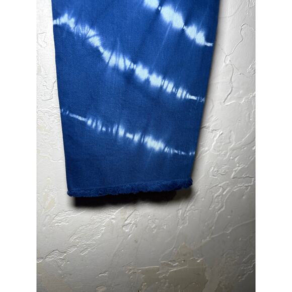 J crew 10 inch vintage straight tie dye bleached raw hem jeans womens 27 boho - Picture 5 of 12